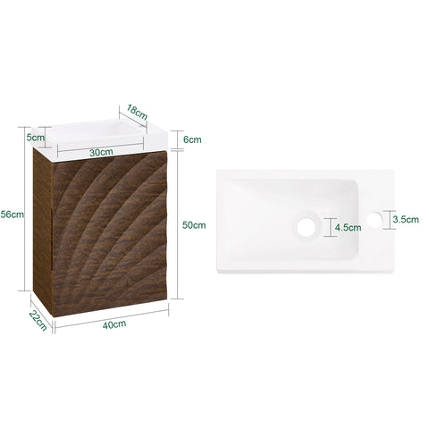 SoBuy Kylpyhuonekaappi Allaskaappi Kompakti Säilytys BZR197-N