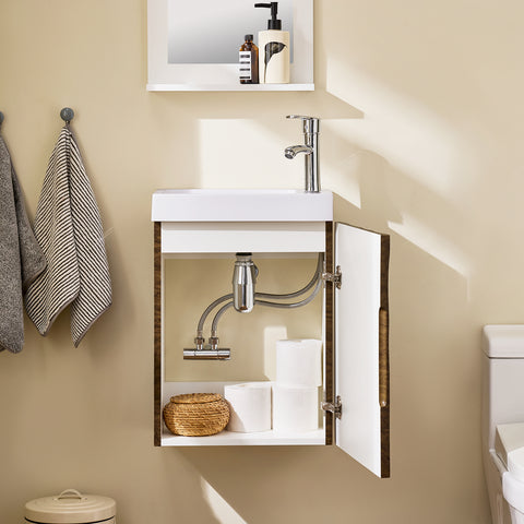 SoBuy Kylpyhuonekaappi Allaskaappi Kompakti Säilytys BZR197-N