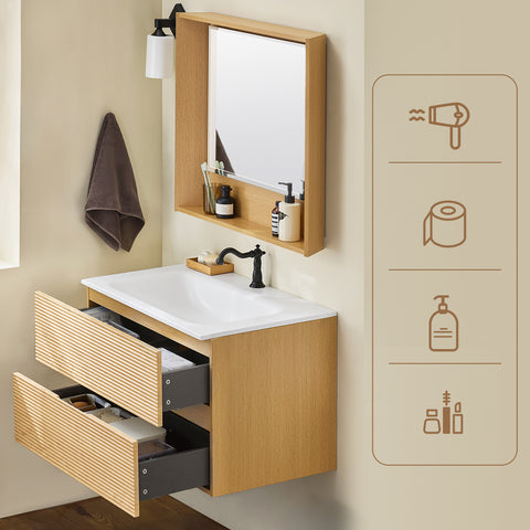 SoBuy Allaskaappi Peili Kylpyhuonekalustesetti BZR198-N