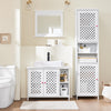 SoBuy BZR210-W Allaskaapin Aluskaappi, 2 Ovea ja Avohylly – MDF E1 -materiaalia, Säädettävä Hylly, Kantavuus 42 kg – Kylpyhuonekaappi 80x31,5x60,5 cm