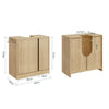 SoBuy BZR235-N Allaskaappi 60 × 30 × 60 cm – U-muotoinen aukko, 2 ovea, vaalea tammi