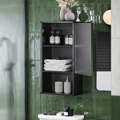 SoBuy kylpyhuone kaappi Seinäkaappiin 1 ovea BZR25-SCH