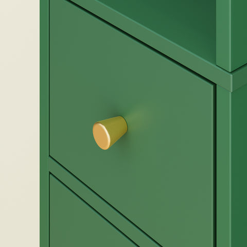 SoBuy BZR34-II-SY Korkea Kylpyhuonekaappi – Vapaasti Seisova Kapea Kaappi, Vedenkestävä MDF, Säädettävät Hyllyt ja Laatikko – Kompakti Kylpyhuonekaluste, Tummanvihreä, B20 x D20 x K180 cm