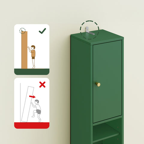 SoBuy BZR34-II-SY Korkea Kylpyhuonekaappi – Vapaasti Seisova Kapea Kaappi, Vedenkestävä MDF, Säädettävät Hyllyt ja Laatikko – Kompakti Kylpyhuonekaluste, Tummanvihreä, B20 x D20 x K180 cm