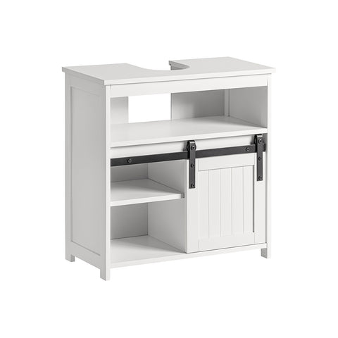 SoBuy Allaskaappi 2 Ovea puukuitulevyä ja Metalli Valkoinen BZR61-W