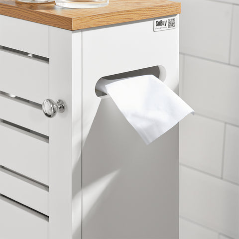 SoBuy WC paperiteline kylpyhuone kaappi BZR85-W