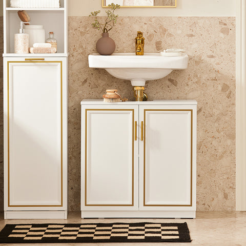 SoBuy kylpyhuone kaappi Allaskaappi 2 ovea BZR86-W