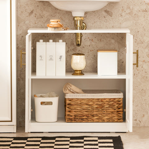 SoBuy kylpyhuone kaappi Allaskaappi 2 ovea BZR86-W