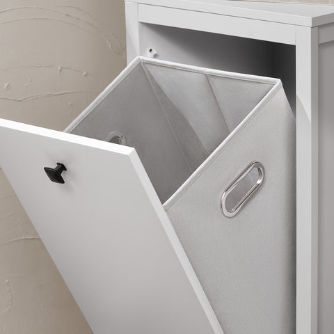 SoBuy Korkea kaappi Pyykkikaappi pyykkikorin kanssa BZR96-W