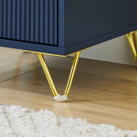 SoBuy FBT115-B Yöpöytä, 2 laatikolla, Moderni sivupöytä makuuhuoneeseen ja olohuoneeseen, Sininen L40 x S40 x K47 cm