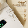 SoBuy FBT115-L-E-W yöpöytä lataustoiminnolla – sivupöytä 2 pistorasialla, USB- ja USB-C-liitännällä, valkoinen, 40 × 40 × 63,5 cm