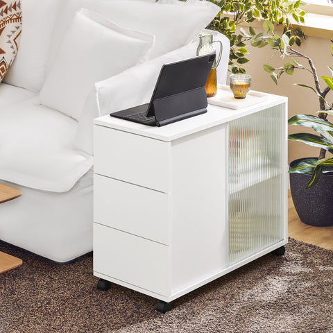 SoBuy Pyörällinen Arkistokaappi Tulostinteline FBT141-W