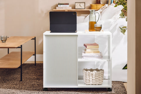 SoBuy Pyörällinen Arkistokaappi Tulostinteline FBT141-W