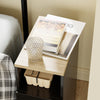 SoBuy FBT149-SCH Kapea Yöpöytä 20 cm – Sivupöytä 2 laatikolla ja avohyllyllä, musta, 20 × 35 × 60 cm