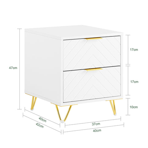 SoBuy Yöpöytä 2 laatikolla Sohvapöytä Sivupöytä Yöpöytä FBT160-W