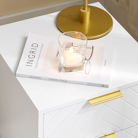 SoBuy Yöpöytä 2 laatikolla Sohvapöytä Sivupöytä Yöpöytä FBT160-W