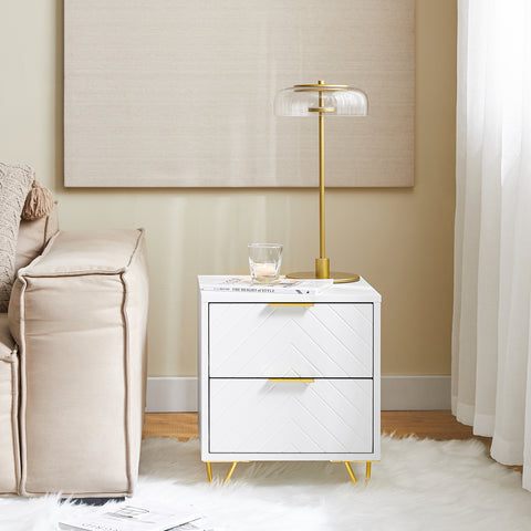 SoBuy Yöpöytä 2 laatikolla Sohvapöytä Sivupöytä Yöpöytä FBT160-W