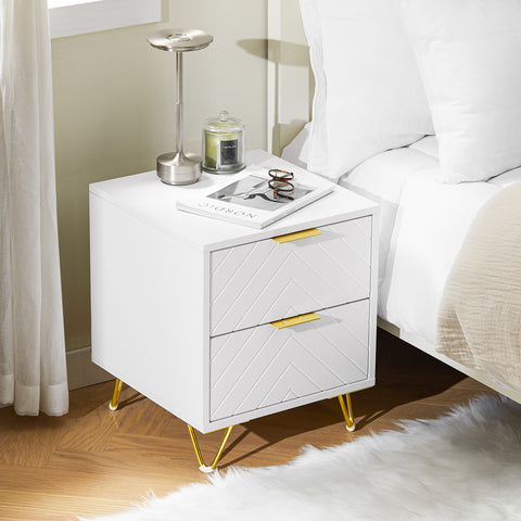 SoBuy Yöpöytä 2 laatikolla Sohvapöytä Sivupöytä Yöpöytä FBT160-W