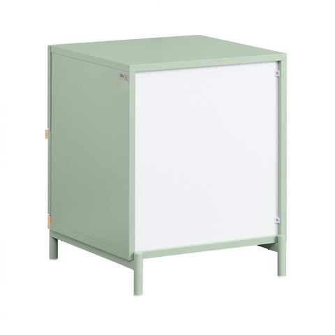 SoBuy FBT164-GR Yöpöytä 2 laatikolla – Sivu-/apupöytä makuuhuoneeseen ja olohuoneeseen, Vihreä, 40x44x49 cm