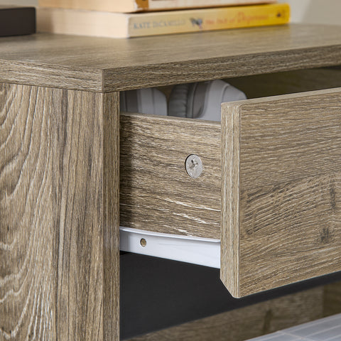 SoBuy FBT165-N Yöpöytä, 2 kaarevaa etulaatikkoa, puuefekti & metallijalat, moderni sivupöytä makuuhuoneeseen, 40×40×47 cm, luonnollinen