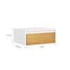 SoBuy FBT174-E-WN Seinäkiinnitteinen yöpöytä LED-liiketunnistinvalolla, 2 laatikkoa – Kelluva yöpöytä, valkoinen/natural, 40 × 29,8 × 15,6 cm