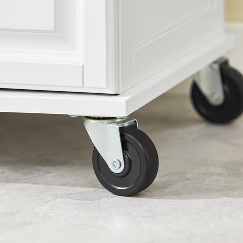 SoBuy Keittiösaareke Pyörillä puukuitulevyä Valkoinen FKW100-WN