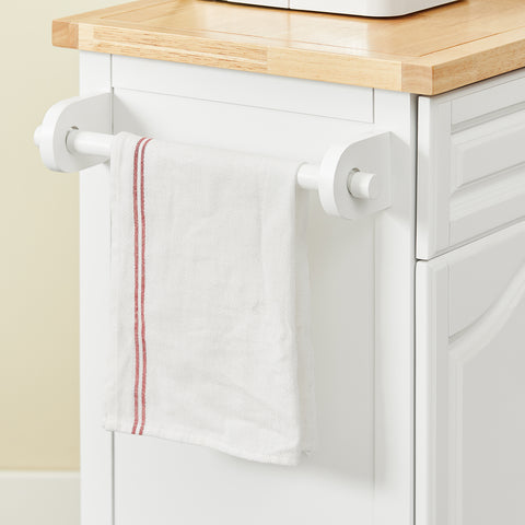 SoBuy Keittiösaareke Pyörillä puukuitulevyä Valkoinen FKW100-WN