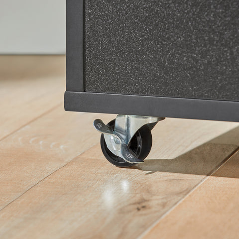 SoBuy FKW113-SCH Musta Keittiövaunu Pyörillä – Säilytyskaappi, Työtaso ja Säilytyspenkki 75x46x83 cm