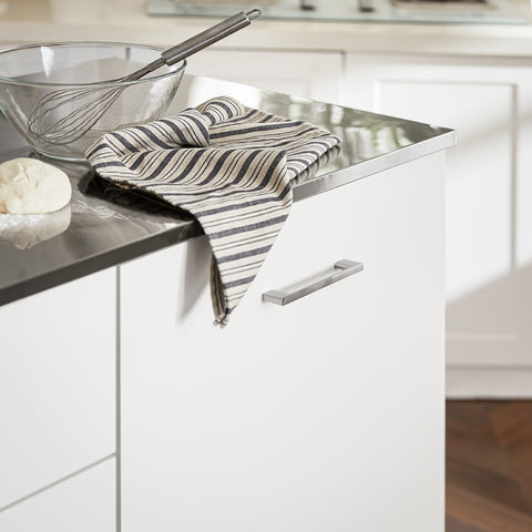 SoBuy FKW117-W Pyörillä varustettu Keskisaareke INOX-työtasolla ja Yhdellä Laatikkolla, Liikkuva Hylly Keittiöön tai Ruokasaliin, Keittiökaluste Tallennustilalla 120 x 56 x 90 cm