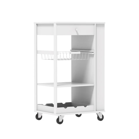 SoBuy Keittiökaappi Pyörillä puukuitulevyä Valkoinen FKW12-W