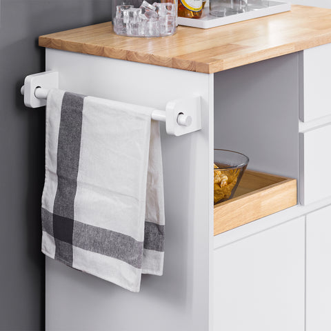 Ennakkomyynti SoBuy FKW123-WN Keittiövaunu Pyörillä – Säilytyskaappi, Irrotettava Tarjotin, 2 Laatikkoa ja 2 Ovea, 72×40×84 cm, Valkoinen