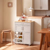 Ennakkomyynti SoBuy FKW45-KA Säilytysvaunu, keittiövaunu kumipuupuukannella, vaaleanruskea