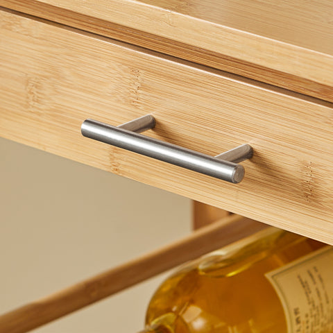 SoBuy Keittiökaappi Pyörillä bambupuuta Beige FKW53-N