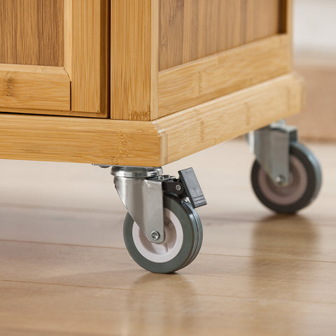 SoBuy FKW70-N Rullallinen Keittiösaareke Inox-työtasolla ja 4 Laatikoilla, Liikkuva Keittiökaluste, 115x46x92 cm