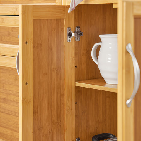 SoBuy FKW70-N Rullallinen Keittiösaareke Inox-työtasolla ja 4 Laatikoilla, Liikkuva Keittiökaluste, 115x46x92 cm