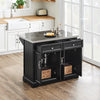 SoBuy FKW71-II-SCH Liikkuva Keittiösaareke – Laajennettavalla Työtasolla, 2 Laatikkolla ja Säädettävillä Hyllyillä – Keittiön tai Ruokailuhuoneen Liikkuva Säilytyskaluste, Musta, 115x92x(46-71)cm