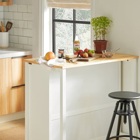 SoBuy FKW74-WN Pyörällinen Keittiösaareke – Keittiökaluste, Pieni Säilytyskaluste, Mikroaaltouunin Taso, Työtaso Keittiöön, 100x60x94 cm, Valkoinen