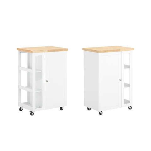 SoBuy Keittiökaappi Pyörillä puukuitulevyä Valkoinen FKW75-WN