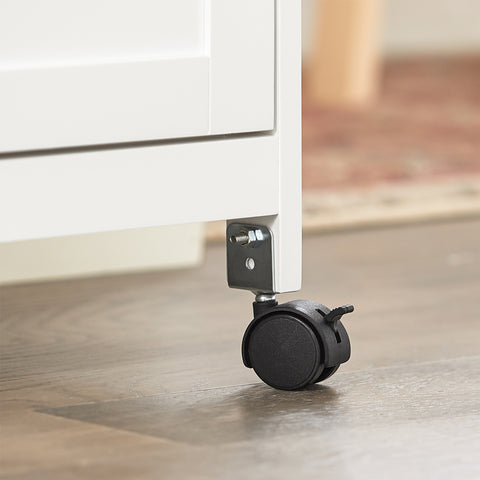 SoBuy FKW79-W Keittiösaareke Rullat ja Säilytys, 3 Laatikkoa ja 1 Irrotettava Hylly, Valkoinen, L68xP38xH85cm