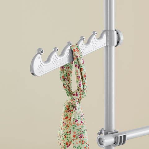 SoBuy FRG109-II-HG Teleskooppinen Vaatekaari – Säädettävä ja Vahva Avoin Vaateteline, 2 Ripustustangolla, Makuuhuoneeseen ja Walk-in -vaatehuoneeseen, Harmaa