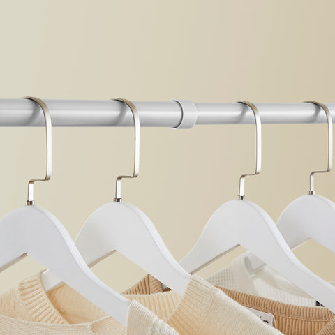 SoBuy FRG109-II-HG Teleskooppinen Vaatekaari – Säädettävä ja Vahva Avoin Vaateteline, 2 Ripustustangolla, Makuuhuoneeseen ja Walk-in -vaatehuoneeseen, Harmaa