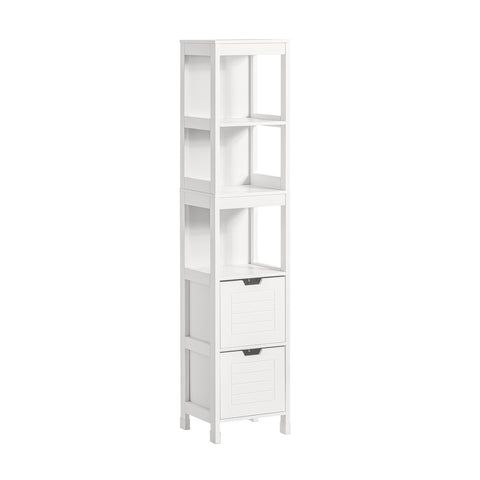 SoBuy Korkea Kaappi 2 Koreja puukuitulevyä Valkoinen FRG126-W