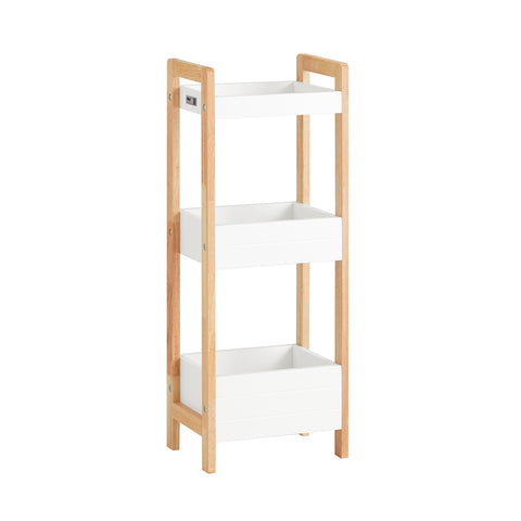 SoBuy Kulmahylly 3 Hyllyllä puukuitulevyä Beige FRG226-WN