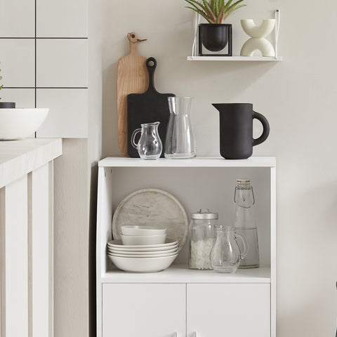 SoBuy Keittiökaappi Pyörillä puukuitulevyä Valkoinen FRG241-W
