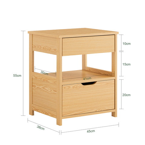SoBuy Yöpöytä 2 Laatikolla Lipasto Sohvapöytä Sivupöytä FRG258-N