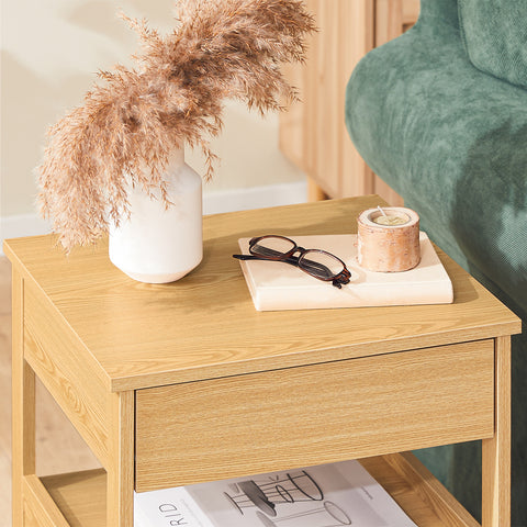 SoBuy Yöpöytä 2 Laatikolla Lipasto Sohvapöytä Sivupöytä FRG258-N