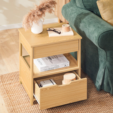 SoBuy Yöpöytä 2 Laatikolla Lipasto Sohvapöytä Sivupöytä FRG258-N