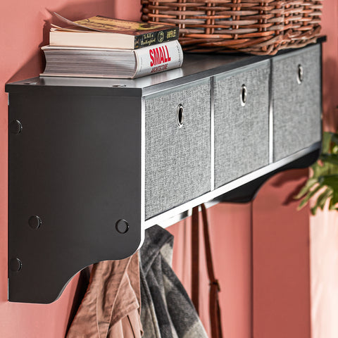 SoBuy Seinähylly Vaatekaappi Hattuteline FRG282-SCH