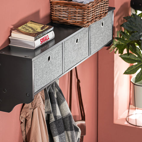 SoBuy Seinähylly Vaatekaappi Hattuteline FRG282-SCH