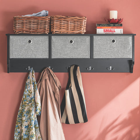 SoBuy Seinähylly Vaatekaappi Hattuteline FRG282-SCH